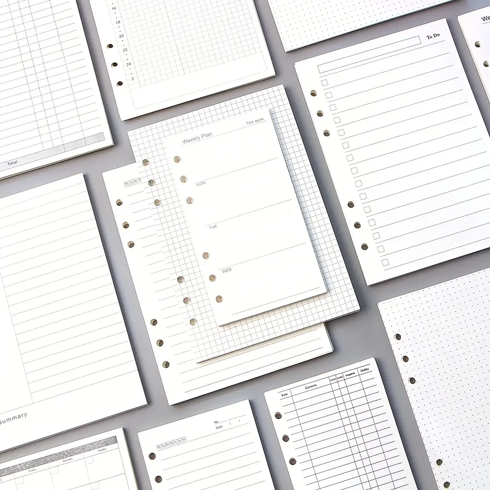 6-Hole Refill for A5 And A6 Planners, Replacement Pages for Notebooks And Diaries