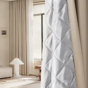 1pc New Full Blackout Thick Insulated Noise Reduction Curtains, Bedroom Drapes for Home Decoration, Casual Style, Thermal Insulated Curtain, Blackout Window Cover