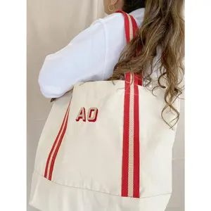 Personalised tote bag embroidered with initials custom tote shopper custom canvas tote bag name tote bag bridesmaid gift bag sage green tote
