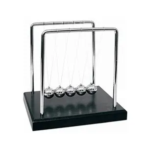 Pendulum Balance Bumper Ball with Black Wooden Base Fun Science Physics Learning Desk Teaching Toys Office Home Decoration