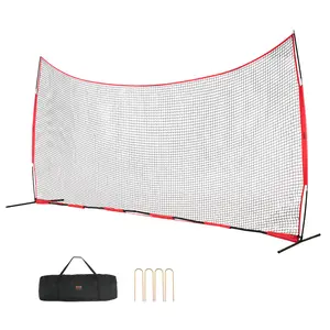 VEVOR Barricade Backstop Net,  20x10 ft Ball Sports Barrier Netting, Portable Practice Equipment with Carry Bag, Protection Screen for Baseball Softball Lacrosse Soccer Hockey Training, for Backyard