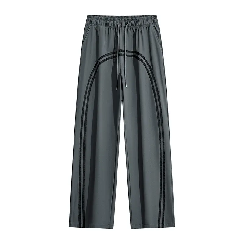 Men’s with Pockets — Solid Color Training/Track ,Straight-Leg Street, Fashionable Basic Wide-Leg Design mens jogger workout  men menswear athleisure chino loose long bagg uncuff boys sweatpants black gym summer fit Casual Loose-Fit Drawstring Pants slacks