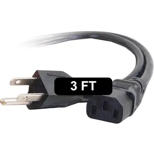 3FT Replacement AC Power Cord - Power Cable for Electronics, TV, Computer, Printer, Radio, Monitor, Samsung, Dell, Vizio, LG, Asus, Laptop