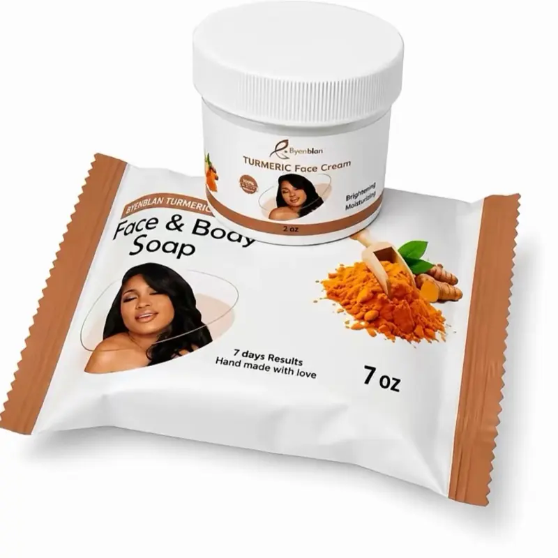 Byenblan  Turmeric face cream & Body soap set, 2 oz cream &7 oz  soap