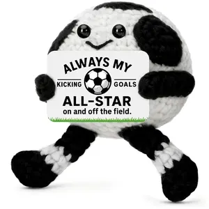 Funny Soccer Gifts for Boys Girls Men Women, Mini Soccer Ball Accessories Cool Stuff Things, Players Lovers Stuffed Plush Crochet Presents Christmas Ornament Stocking Stuffers Birthday Party Decorations Decor