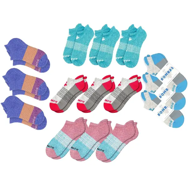 BOMBA Honeycomb Ankle Socks [2/3/5 Pack] – Women's & Men's Athletic Socks | Breathable Cotton, Arch Support, Seamless Toe | S–M–L | For Running, Walking & Daily Comfort