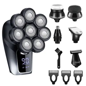 Electric Shaver Set, Cordless Portable Shaver, 6 in 1 Hair Clipper, Rechargeable Hair Trimmer with 8 Cutter Head, Manscaped Shaver, Men's Grooming Tool, Body Manscaping Trimmer