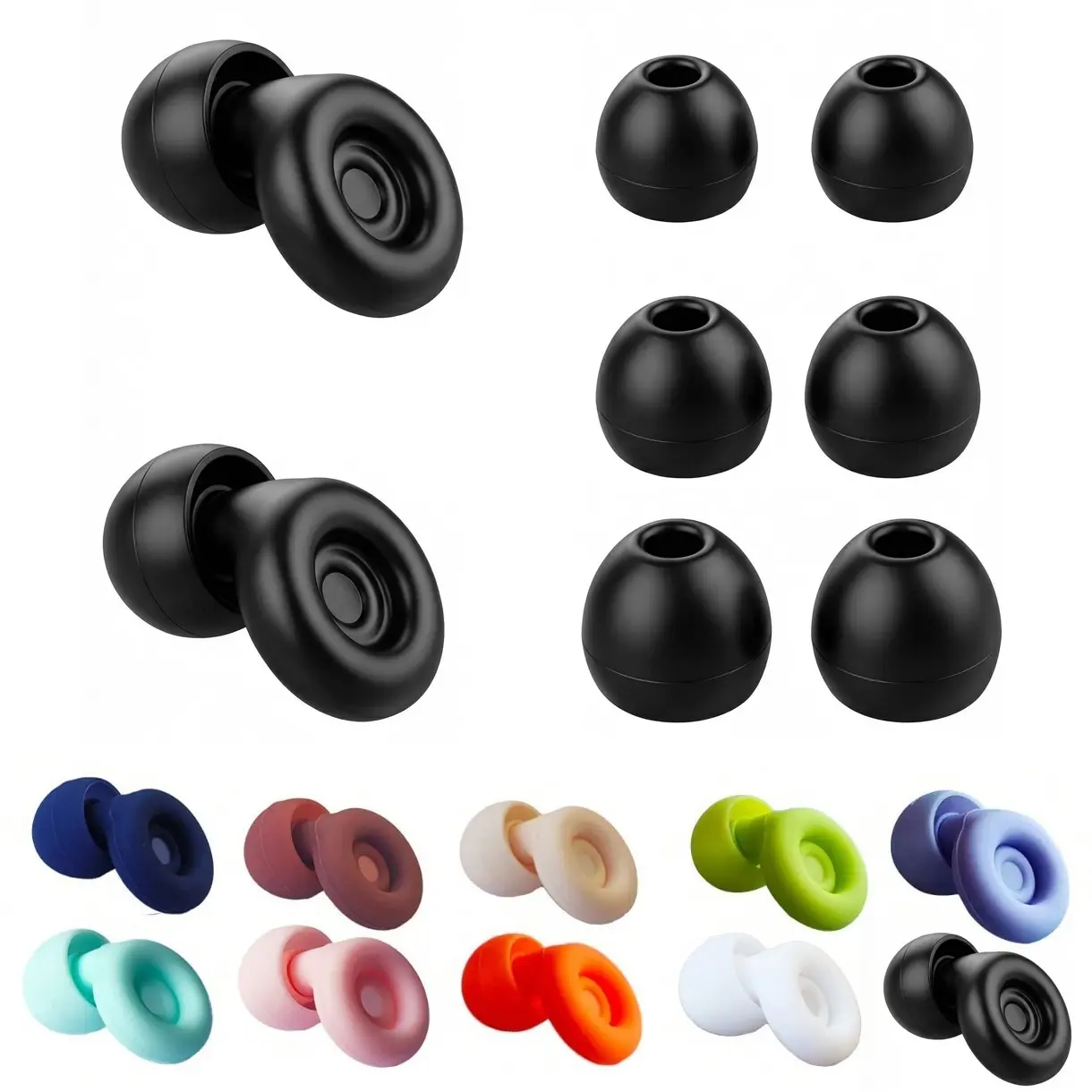 Ultra-Comfortable Reusable 24db Snr Noise-Canceling Earplugs for Sleep & Travel, Adjustable Fit for Enhanced Sound Blocking, Swimming Earplug, Swimming Accessories