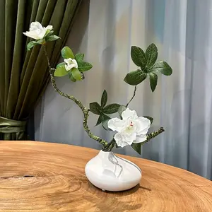 Creative Ceramic Vase Set with Artificial Flowers, Luxury Home Decor, Living Room Dining Table Centerpiece, Elegant Floral Arrangement Kit
