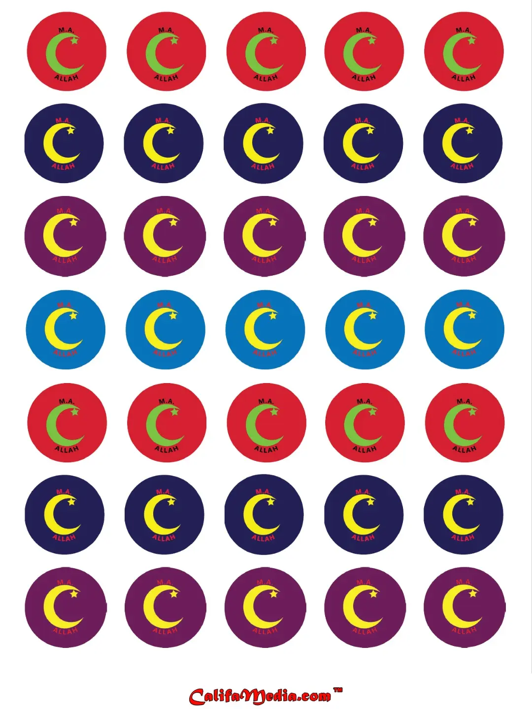 1" Moorish American Pin-Back Buttons – Multiple Designs & Custom Options