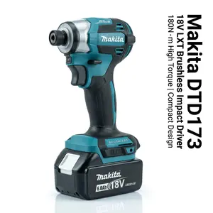 Makita DTD173 Brushless Impact Driver Drill Kit With Battery Charger  Construction Fastening professional power tool  impact wrench powertools high torque
