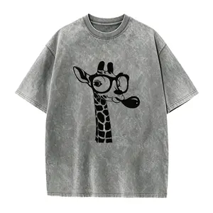 2026 New Women'S Fashion Cartoon Giraffe Glasses-Wearing All-Match Easy Printed T-Shirt, Casual Tee