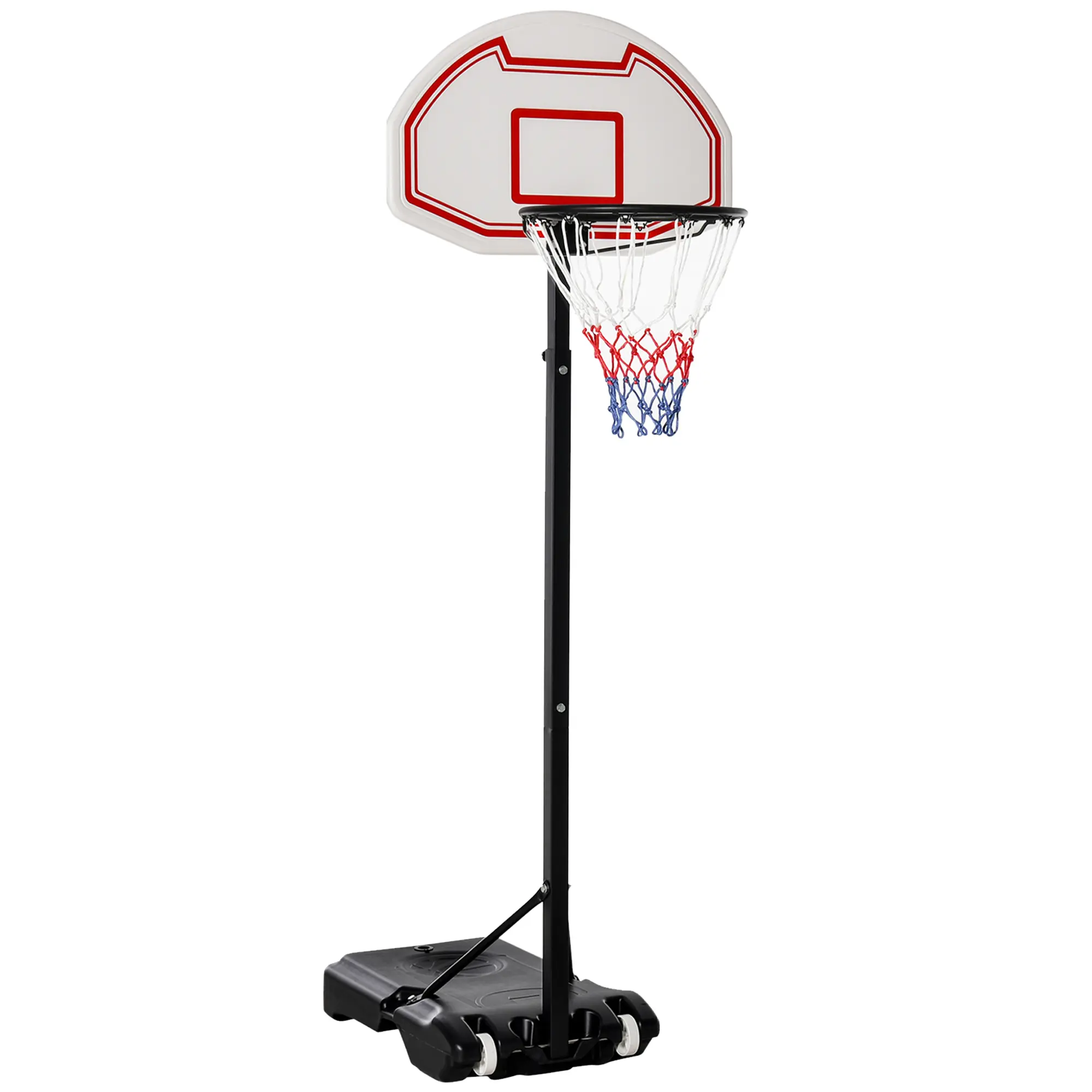 Soozier Portable Basketball Hoop System Stand with Backboard, Wheels, Height-Adjustable Design, Training Equipment for Indoor & Outdoor Use