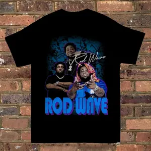 New Popular Rod Wave For Fan Black Tee Shirt All Size