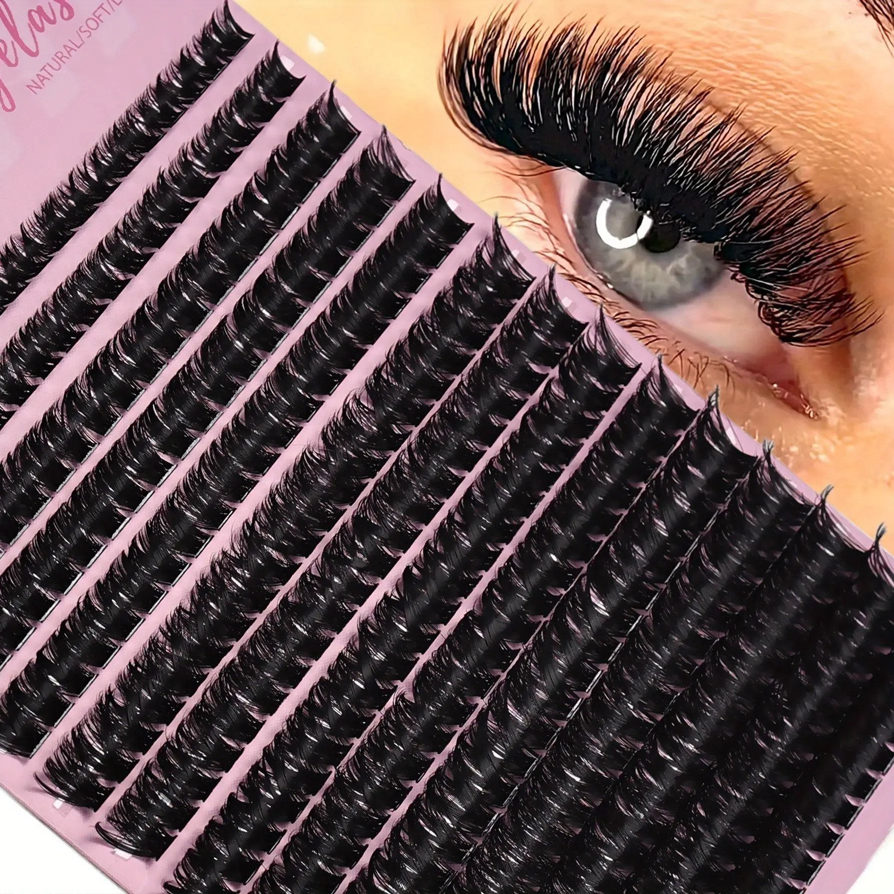 280Pcs 80D Fake Eyelashes Volume False Eyelashes D Curling Lashes Cluster DIY Thick Individual Eyelash Extensions 8-16mm Mega Volume Lashes Dense Volume Cluster Lashes