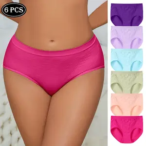 Women's Seamless Ultra-Soft Smooth Texture Fabric Minimalist Style No-Show Design Mid-Rise Underwear-Breathable Double-Layer Panties,for Everyday Comfort