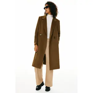 Orolay Women's Double Breasted Pea Coat Wool Blend Warm Trench Jacket with Notched Lapel, Ideal for Office and Casual Outfits for Women