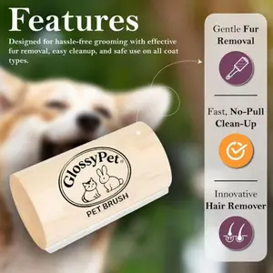 Natural Wooden Pet Grooming Brush, Comfortable and Relaxing for Pets, Gentle Fur Removal, Pet Grooming Essential: Natural Wooden Pet Brush 🪵🐰