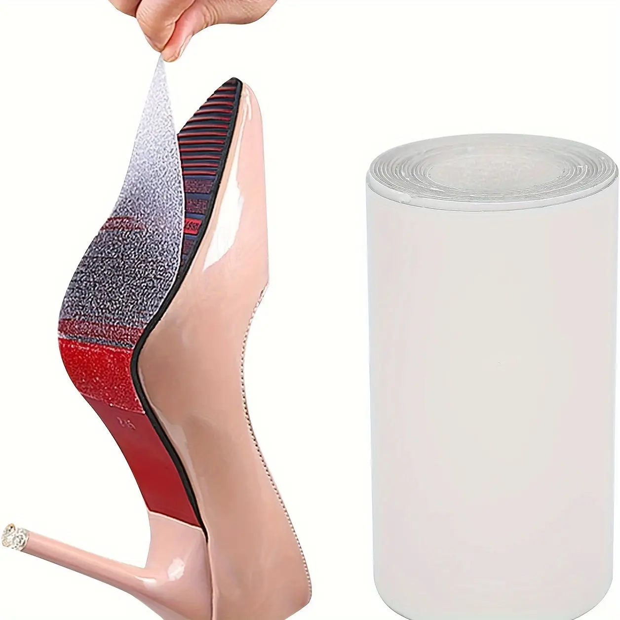 1 Roll of High Heel Shoe Sole Anti-Skid Pads, Noise Reduction Trimmable Sole Protection Stickers, Wear-Resistant Self-Adhesive Anti-Skid Stickers, Extended Anti-Skid Stickers, Non Slip Sole
