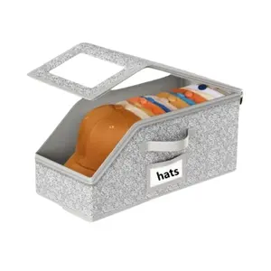 Stackable Hat Storage for Baseball Caps, 2 PCS Hat Boxes for Closet, Holds Up to 30 Caps, Cardboard Organizer for Women & Men,space-saving， Meaningful Easter Gift，Father's Day and Mother's Day gifts