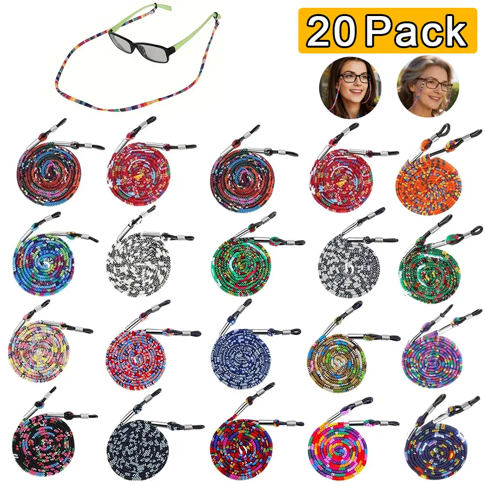 20 Pcs Eyeglass Holder Strap, Glasses Strap Cord Lanyard, Sunglass Retainer Chain for Men Women, Multicolor Eyewear String Safety Band