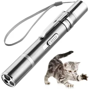 Laser Pointer Cat Toy, Interactive Toy with Red Dot LED Light Pointer, Long-Distance 3-Mode Projection Toy, Suitable for Kitten Interaction, USB Rechargeable Pointer (1 piece)