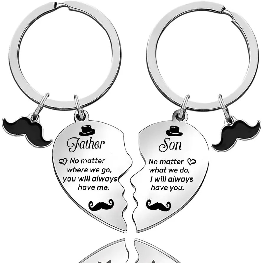 Dad Fathers Day Gift from Son, Father Son Gift Matching Keychain Gifts for Daddy Sons Birthday Gifts for Father Dada Retirement Present for Papa Dad Keychain Set for Dads And Sons