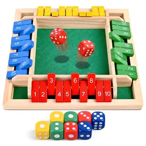 Vindstier Wooden Shut The Box Dice Game 2-4 Player Family Math Games for Adults and Kids 8 Dices Classics Tabletop Games for Classroom Home,Party Christmas Gift tiktokshopspringglowup