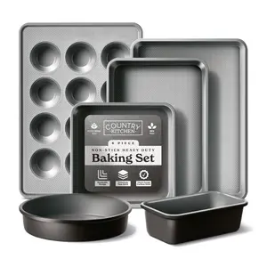 Country Kitchen Nonstick Stackable Bakeware Set - Durable, Easy Release Baking Set