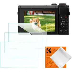 K&F CONCEPT 3 Pack Camera Screen Protector Compatible with Canon G7X III, 0.3mm 9H Hardness Tempered Glass Cover Anti-Scratch Bubble-Free