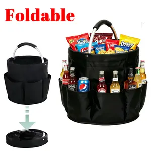 Viral Multi-Purpose Tote Bag - 600D Oxford, Foldable Organizer with 6 Pockets for Gardening, Picnics,Cleaning Organizer Bag， Beach & Groceries, Heavy Duty Splash-Proof Utility Basket