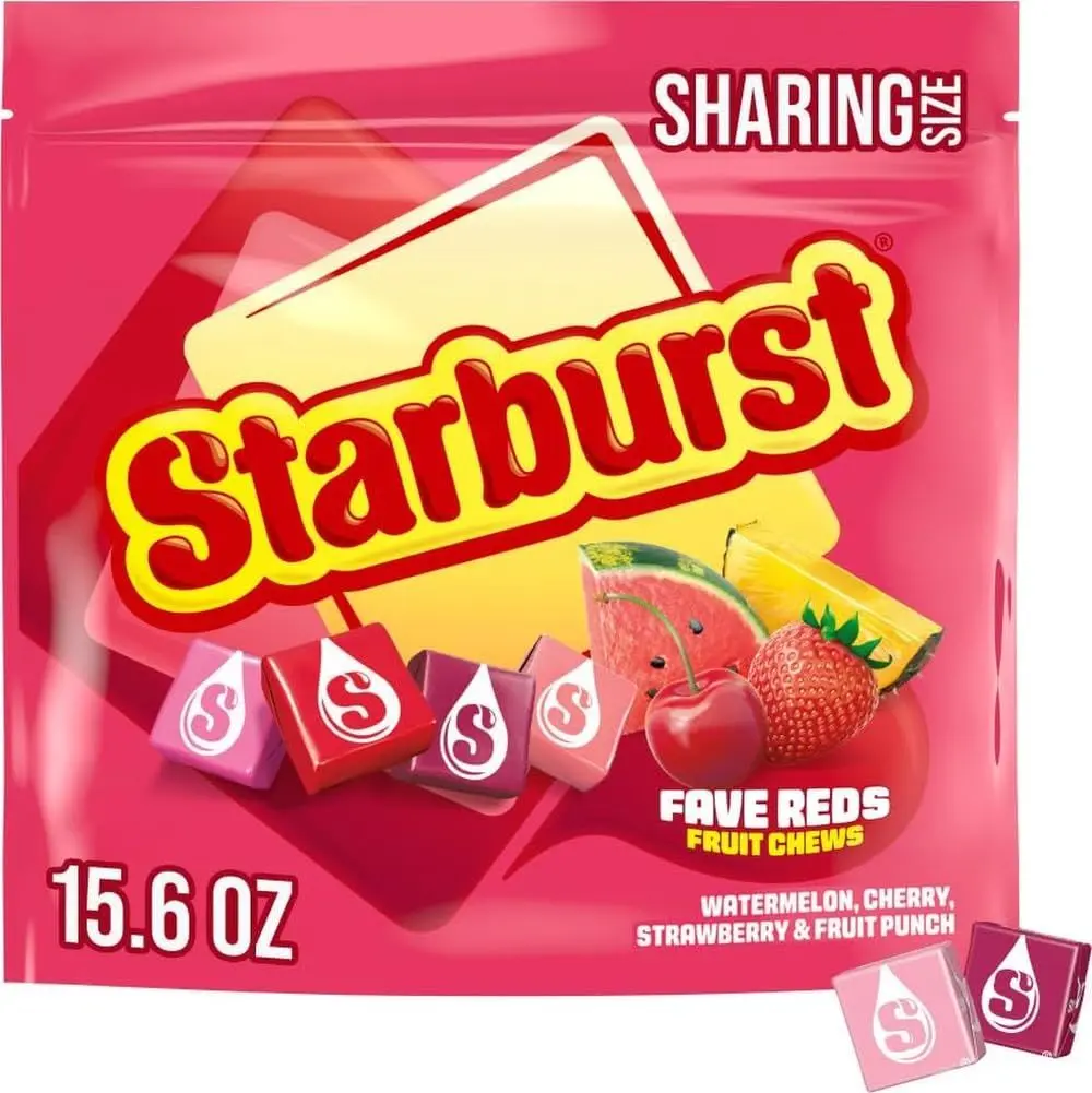 STARBURST FaveREDS Fruit Chews Candy, Chewy Candy, 15.6 oz Sharing Size Bag