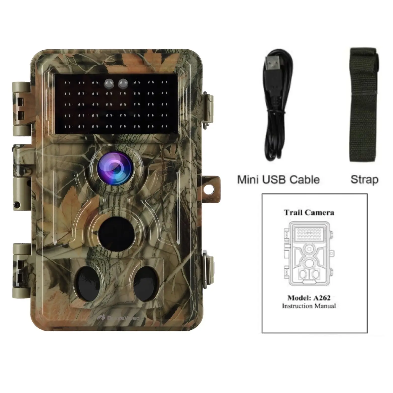 BLAZEVIDEO A262 Red 48MP 1296P WiFi Trail & Game Camera with 0.1s Trigger Speed No Glow Night Vision Motion Activated IP66 Waterproof Wireless Hunting Cam with App for Wildlife Hunting, Yard Security