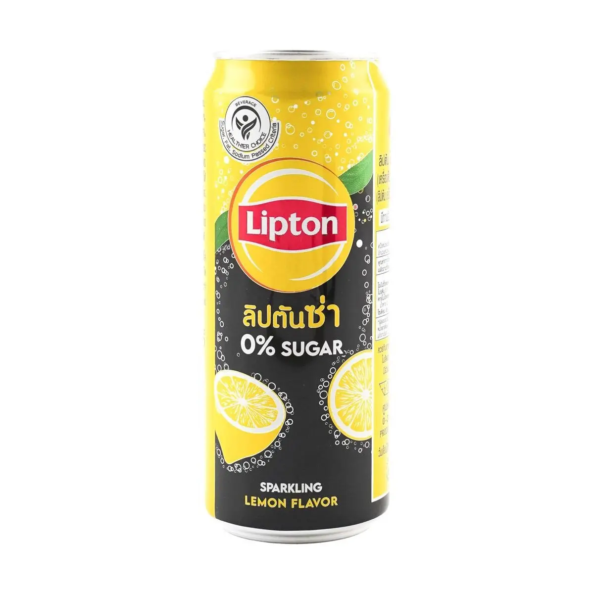 Lipton Thai Lemon Sparkling Drink 325ml Zero Sugar Canned - Authentic Thai Flavor