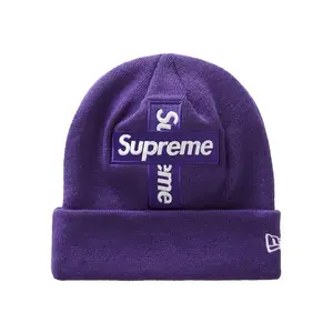 Supreme New Era Cross Box Logo Beanie Purple by StockX