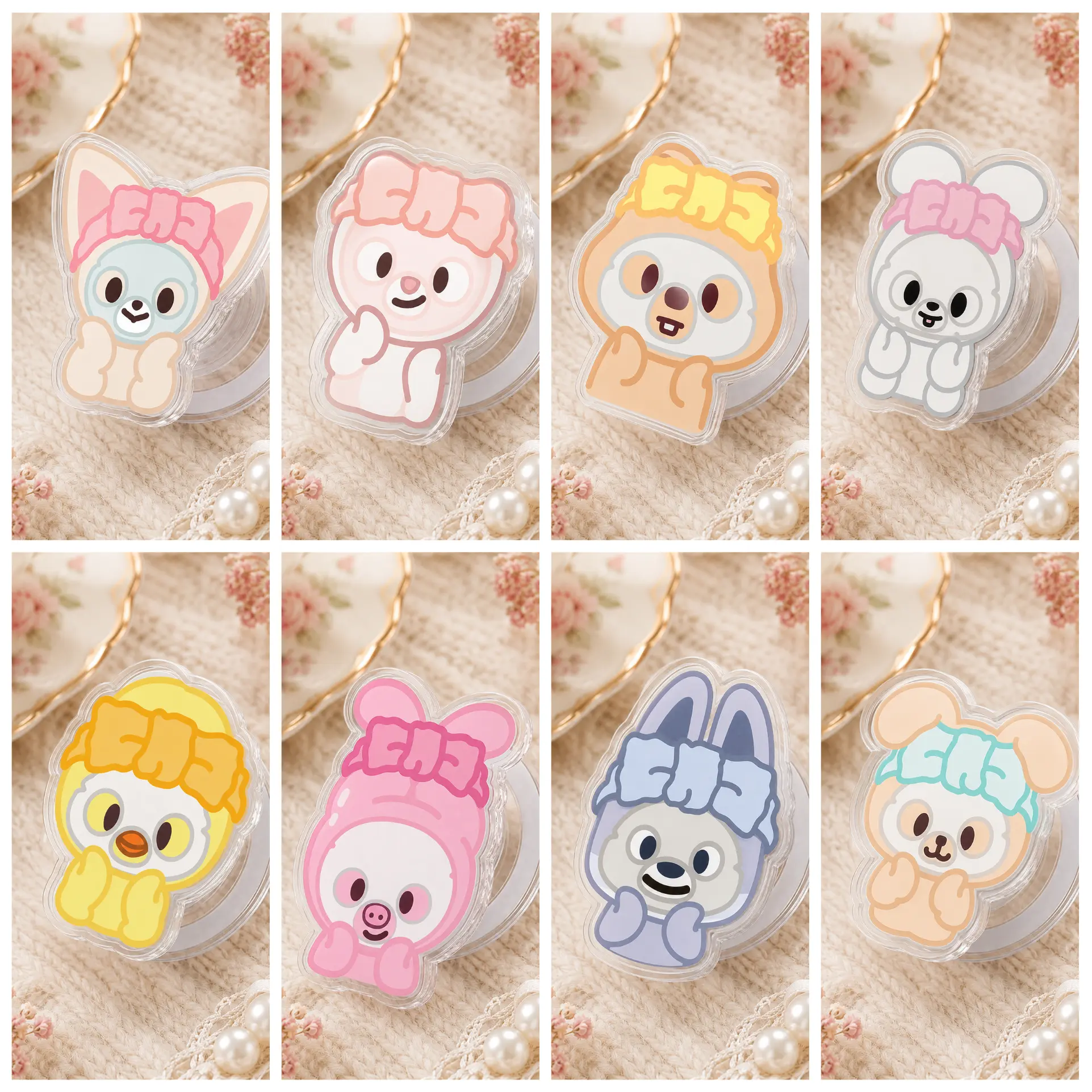 SKZ Adorable Mascot MagSafe Phone Holder - Fan Art Pop Socket & Kickstand - Halloween Collectible Gift - Cute Ghost & Costume Phone Grip