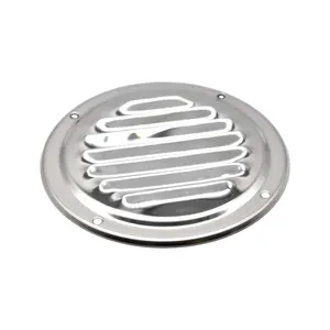 MARINE CITY Round Louvered Vent 304 Stainless Steel 5 Inch Durable Weather Resistant for Kitchen Bathroom Roofing Soffit Yachts