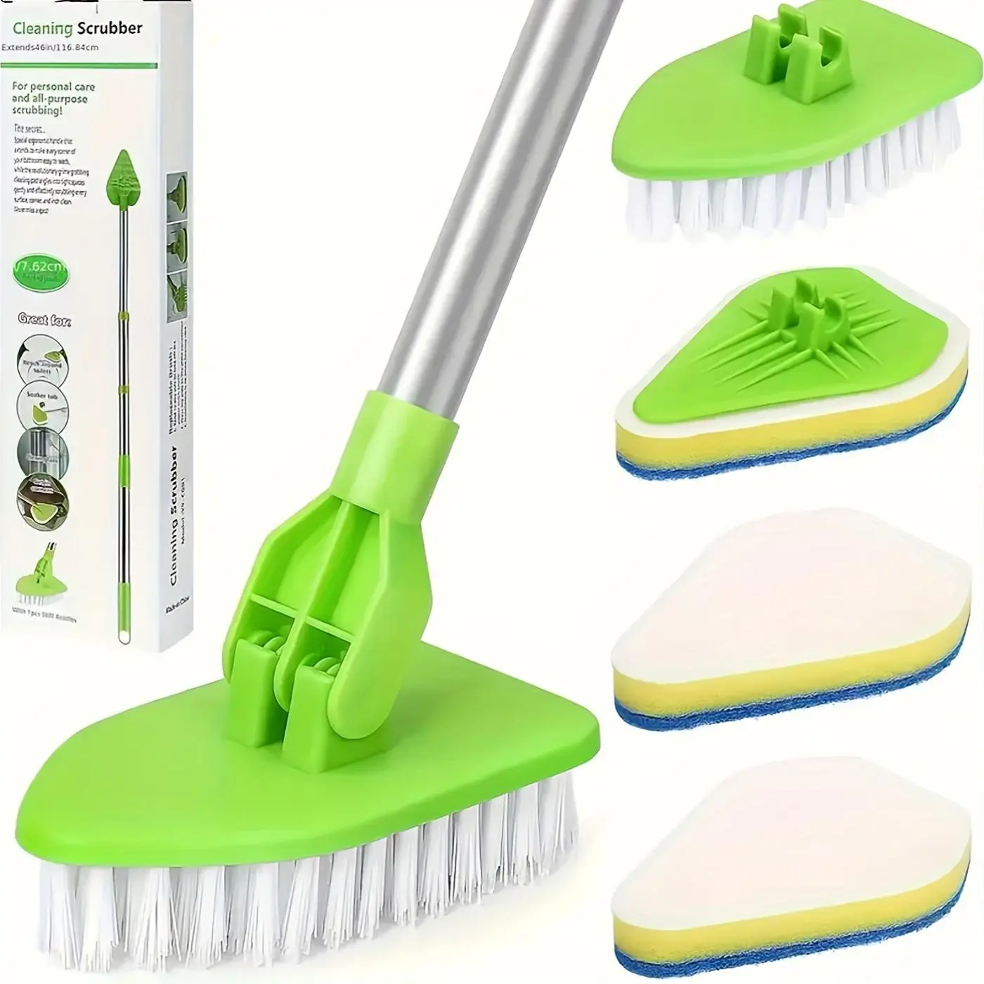 Retractable Cleaning Brush, Versatile Cleaning Tool, Multipurpose Cleaning Tool, Household Cleaning Tool, 1 Set Multifunctional 2 in 1 Bathroom Brush, Stainless Steel Handle Floor Brush, Kitchen Cleaning Tool, House Cleaning Tools