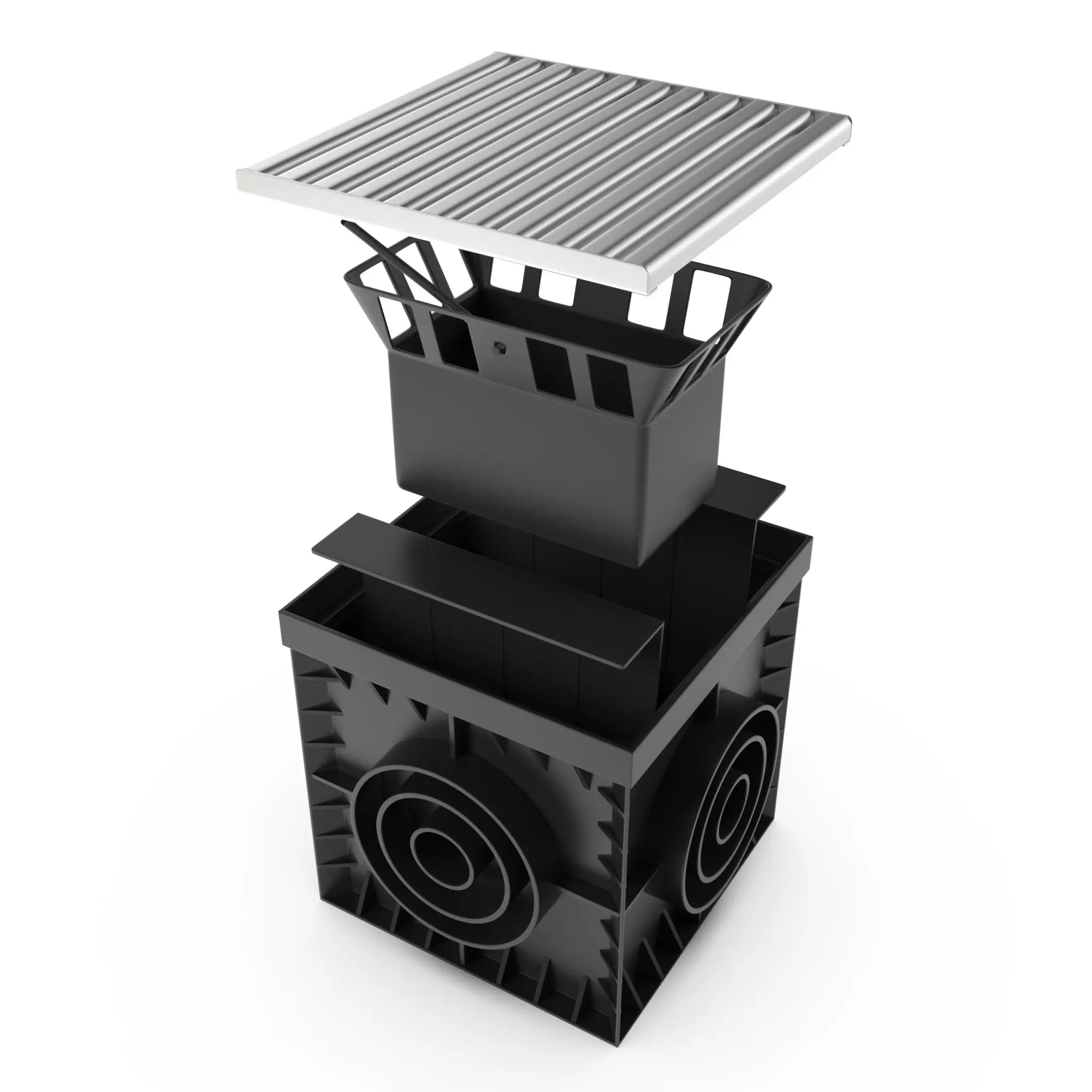 12x12 Catch Basin Stainless Steel ADA / HEEL Proof Grate Package