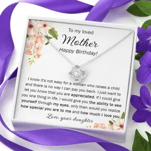 Mom Necklace, Happy Birthday Necklace For Mother, Mother Birthday Present From Daughter, Gift To Mother From Daughter On Her Birthday