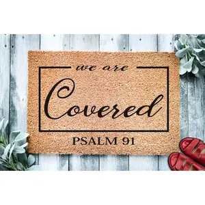 Doormat We are Covered Psalm 91 Religious Doormat Welcome Mat Door Mat