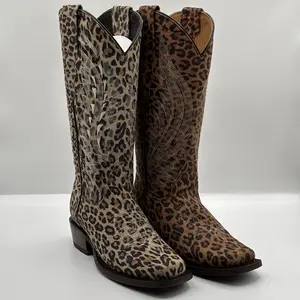 Women's Boots Leopard Leather Sole
