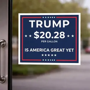 Gas Prices Trump Political Sticker  Vintage Graphic Glossy Novelty Decal  Fuel Price 20.285