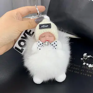 Cute Sleeping Doll Plush Keychain - Adorable Pendant for Backpacks, Bags| Soft Stuffed Charm| Perfect for Girls & Teens