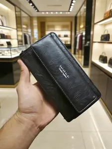 Men's Business Double Layer PU Leather Buckle Men's Bank Card Clip Zipper Wallet Design Wallet Old Style Men For Men Wallet Purse Wallet Long Wallet Wristlet Wallet Zipper Card Holder Durable Fashion Wallet