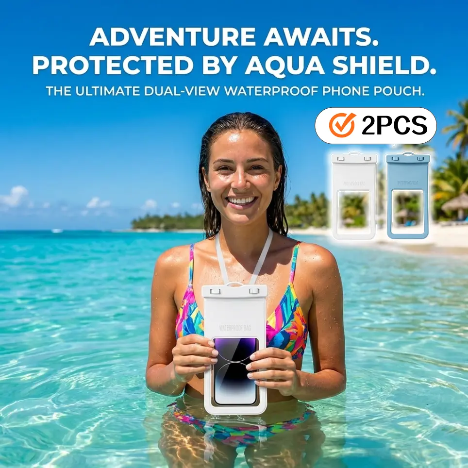 2 Pack Waterproof Phone Pouch, IPX8 Touch Screen Clear Cell Phone Case Lanyard, Universal Dry Bag for iPhone Galaxy Up To 7.2", Vacation Must Haves, Cruise Ship Accessories, Beach, Diving, Kayaking, Hot Springs, SPA