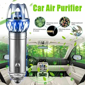 2-in-1 Car Air Purifier Dual Ionic Fresh Oxygen Bar Ozone Ionizer Odors Cleaner