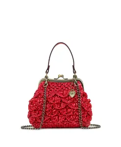 Mini Laureana Chain Crossbody - Scalloped Raffia