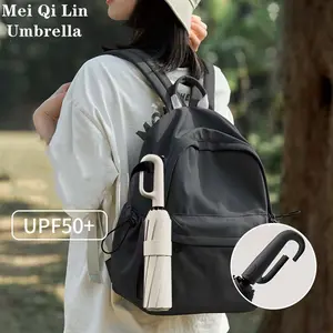 Fashion Automatic Dual 10 Bone Folding Umbrella, Personalized Ring Handle, Easy Carry Backpack Size, Windproof, Unisex, One-Click Open-Close