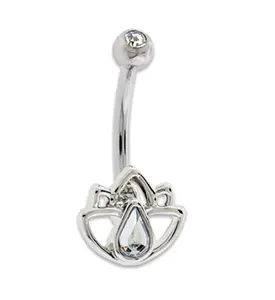 Lotus CZ Curved Barbell